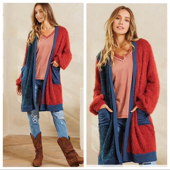 Fabulous Chic Color Block Long Cardigan - Picture 5 of 5